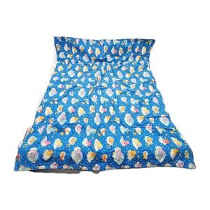 Vintage Quilted Sweet Dreams Care Bears Blanket Handmade Blue Starry Night Cloud